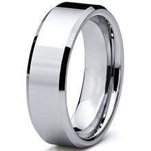 Women's 5MM High Polish Beveled Edge Tungsten Carbide Wedding Ring Bands Sizes 5-15