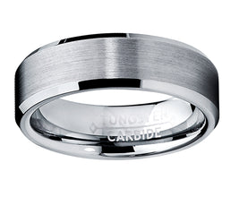 Men's 6MM High Polish / Matte Finish Tungsten Ring, Bands Sizes 5 to 13
