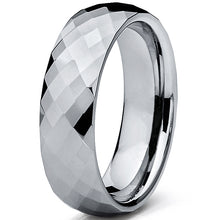 Men's 6MM Multi-faceted Tungsten Carbide Wedding Band Ring Sizes 5 to 15