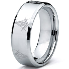 8MM FREEMASON MASONIC Tungsten Carbide Ring Men's Bands Sizes 7 to 15