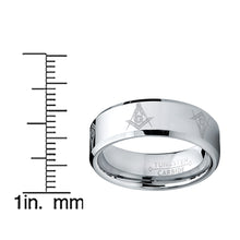 8MM FREEMASON MASONIC Tungsten Carbide Ring Men's Bands Sizes 7 to 15