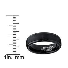 6MM Black High Polish / Matte Finish Men's Tungsten Ring Wedding Band Sizes 5 to 12
