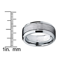 Tungsten Carbide Men's Brushed Center Wedding Band Ring, Comfort Fit ,8 mm Sizes 7 to 15