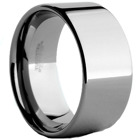 Tungsten Carbide Wide Wedding Band Men's Ring Comfort Fit, 12MM Sizes 7 to 15