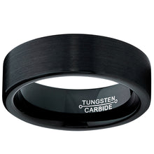 Tungsten Carbide Men's Black Unisex Wedding Band Ring 7MM Sizes 5 to 15