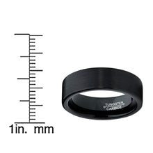 Tungsten Carbide Men's Black Unisex Wedding Band Ring 7MM Sizes 5 to 15