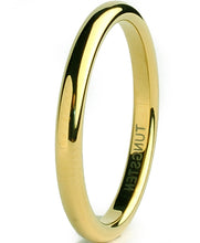 Tungsten Carbide Goldtone Plated Men's Wedding Band Ring 2MM Sizes 5 to 15