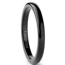 Tungsten Carbide Black Men's Wedding Band Ring 2MM Sizes 5 to 15