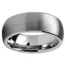 Tungsten Carbide Men's Dome Brushed Wedding Band Comfort Fit Anniversary Ring 8 MM Sizes 6 to 15