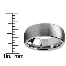 Tungsten Carbide Men's Dome Brushed Wedding Band Comfort Fit Anniversary Ring 8 MM Sizes 6 to 15