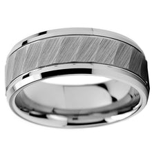 Mens Carved Tungsten Flat Top Comfort Fit Wedding Band Ring (9 MM)