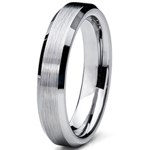 Tungsten Carbide Men's Brushed Wedding Band Anniversary Ring Comfort Fit, 4MM Sizes 5 to 15
