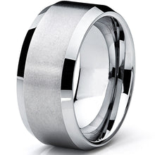 10MM Men's Brushed Tungsten Carbide Wedding Band Ring, Comfort Fit Sizes 7 to 15