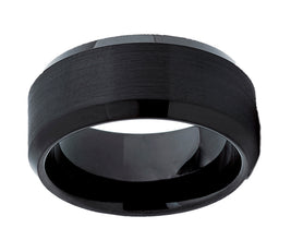 Tungsten Carbide Black Men's Wide Tungsten Carbide Band Ring 10MM,comfort fit Sizes 8 to 15