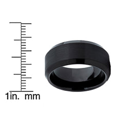 Tungsten Carbide Black Men's Wide Tungsten Carbide Band Ring 10MM,comfort fit Sizes 8 to 15