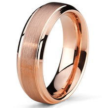 6mm Rose Plated Tungsten Carbide Wedding Band Ring Men's Band comfort fit