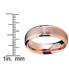 6mm Rose Plated Tungsten Carbide Wedding Band Ring Men's Band comfort fit