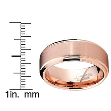 8mm Rose Plated Tungsten Carbide Wedding Band Ring Men's Band Comfort fit