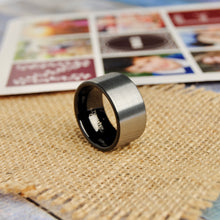 Men's Black Tungsten Carbide Pipe-Cut Wedding Band Engagement Ring Brushed Comfort Fit 12mm