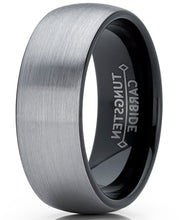 Men's Tungsten Dome Wedding Band Engagement Ring Brushed Comfort-Fit 8MM