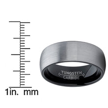 Men's Tungsten Dome Wedding Band Engagement Ring Brushed Comfort-Fit 8MM