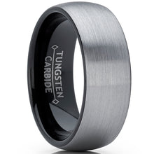 Men's Tungsten Dome Wedding Band Engagement Ring Brushed Comfort-Fit 8MM
