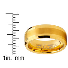Tungsten Carbide Men's Goldtone Brushed Wedding Band Engagement Ring Comfort Fit 8 mm