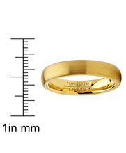 Dome Tungsten Carbide Ring Goldtone Wedding Band 4mm Men Women Comfort Fit