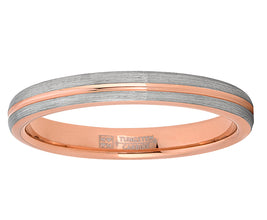Men's Women's Rose Goldtone Tungsten Wedding Band Engagement Ring 3mm