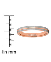 Men's Women's Rose Goldtone Tungsten Wedding Band Engagement Ring 3mm
