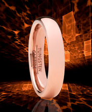 Men Women Unisex Rose Gold Tone Tungsten Wedding Band Engagement Ring 4mm Dome