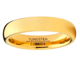 Men Women Unisex Rose Gold Tone Tungsten Wedding Band Engagement Ring 4mm Dome