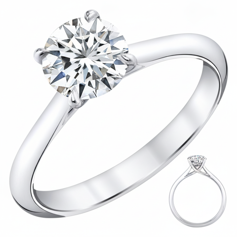 1Ct. Lab Grown Diamond Solitaire Cathedral 14K White Gold Women's Engagement Wedding Ring IGI Certified