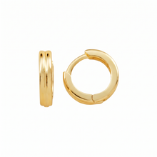 Metal Masters 14K Gold Plated Dainty Grooved Huggie Hoop Earrings for Women 2.5MM