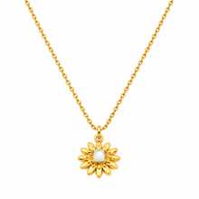 14K Gold Plated Daisy Flower Necklace for Women Waterproof with Adjustable 16-18 in Chain
