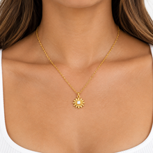 14K Gold Plated Daisy Flower Necklace for Women Waterproof with Adjustable 16-18 in Chain