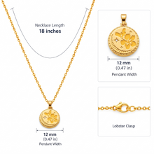 14K Gold Plated Dainty Hibiscus Enameled Necklace Pendant for Women with Adjustable 16-18 in Chain