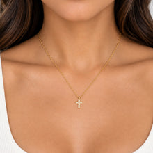 Metal Masters Dainty 14K Gold Plated Enamel Cross Pendant Necklace for Women, Adjustable 16 to 18 Inch Chain
