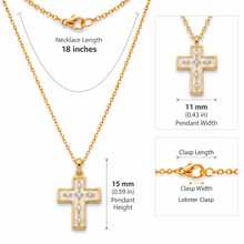 Metal Masters Dainty 14K Gold Plated Enamel Cross Pendant Necklace for Women, Adjustable 16 to 18 Inch Chain