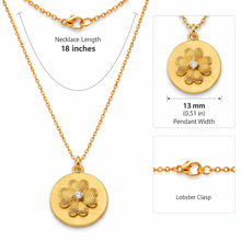 Metal Masters 14K Gold Plated Clover Necklace for Women, Dainty Satin Finish Clover Pendant with Adjustable 16 to 18 Inch Chain