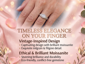 Metal Masters Womens 1 Carat Emerald Moissanite Vintage Edwardian 18K Gold Plated Ring Dainty Trillion Frosted