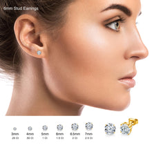 Metal Masters Round Brilliant Lab Grown Diamond Stud Earrings 14K Gold Sterling Silver 925 E-F VS