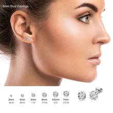 Metal Masters Round Brilliant Lab Grown Diamond Stud Earrings 18K White Gold Sterling Silver 925 E-F VS