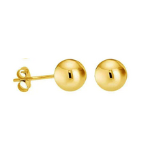 Classic 14K Gold Plated or White Gold Plated Ball Stud Earrings Sterling Silver 925 Pushback Anti-Tarnish Hypoallergenic
