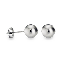 Classic 14K Gold Plated or White Gold Plated Ball Stud Earrings Sterling Silver 925 Pushback Anti-Tarnish Hypoallergenic