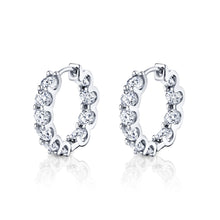 2 Carat TCW Moissanite Sterling Silver 925 Inside Outside Clip on Hoop Earrings