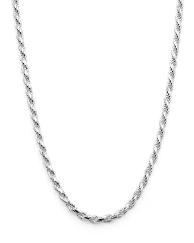 Men's 2.3MM Sterling Silver 925 Italian Rope Necklace Chain 16