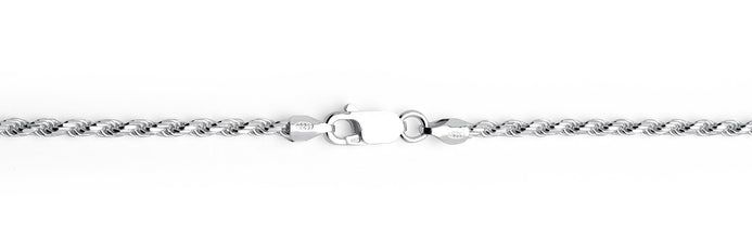 Men's 2.3MM Sterling Silver 925 Italian Rope Necklace Chain 16