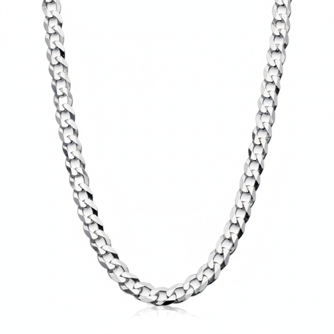 Men's 4MM Sterling Silver 925 Italian Curb Chain Necklace 16