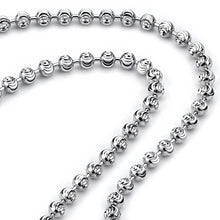 Womens Mens Sterling Silver 925 Bead Ball Chain Necklace Diamond-cut 2.5MM